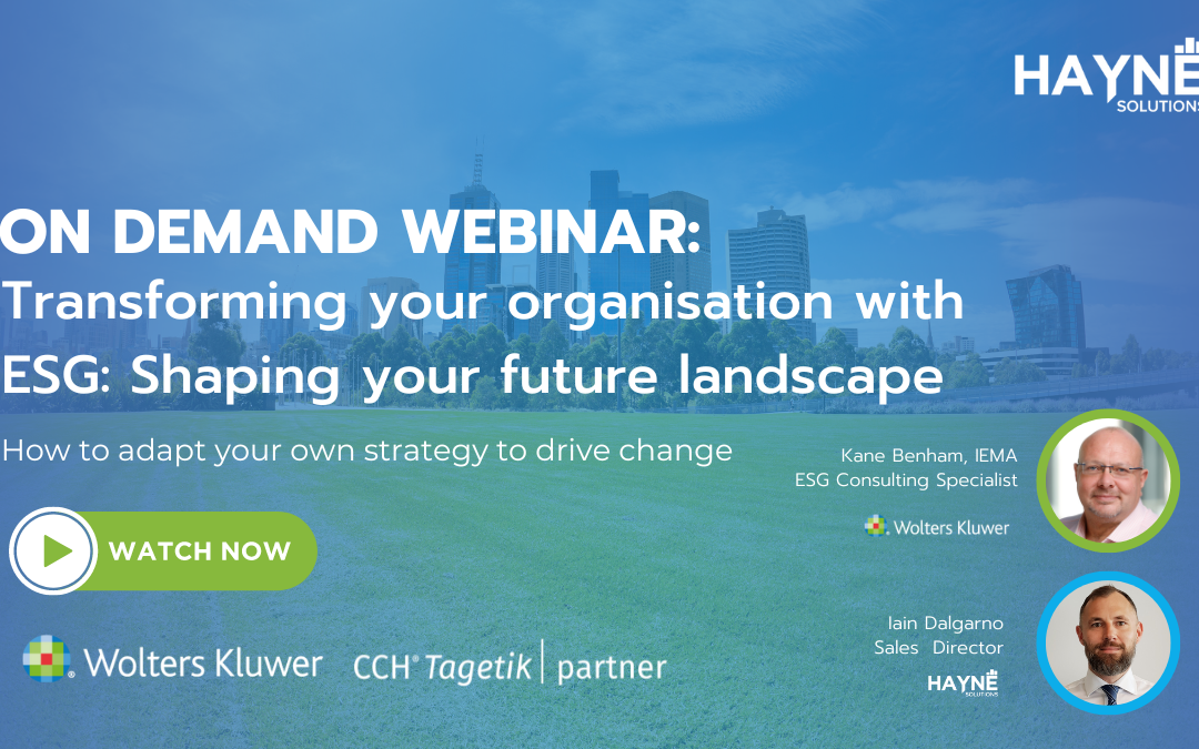 On Demand WEBINAR: Transforming your organisation with ESG: Shaping your future landscape