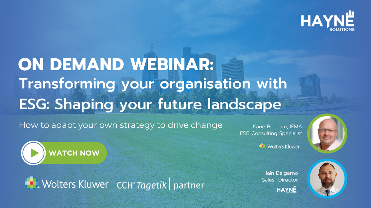 On Demand WEBINAR: Transforming your organisation with ESG: Shaping your future landscape