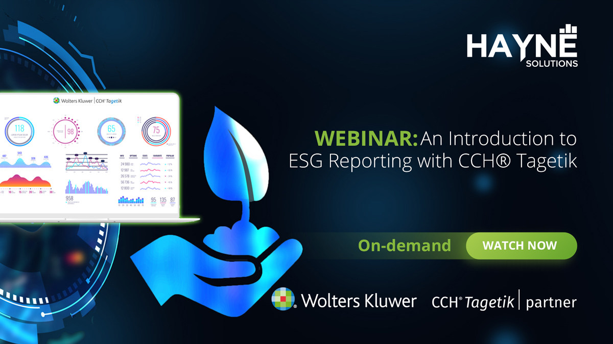 On Demand WEBINAR: An Introduction to ESG Reporting with CCH® Tagetik